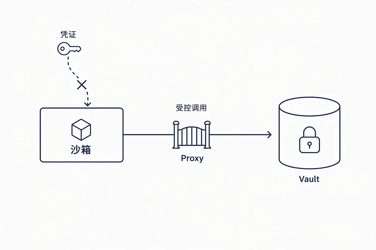 沙箱与凭证解耦示意