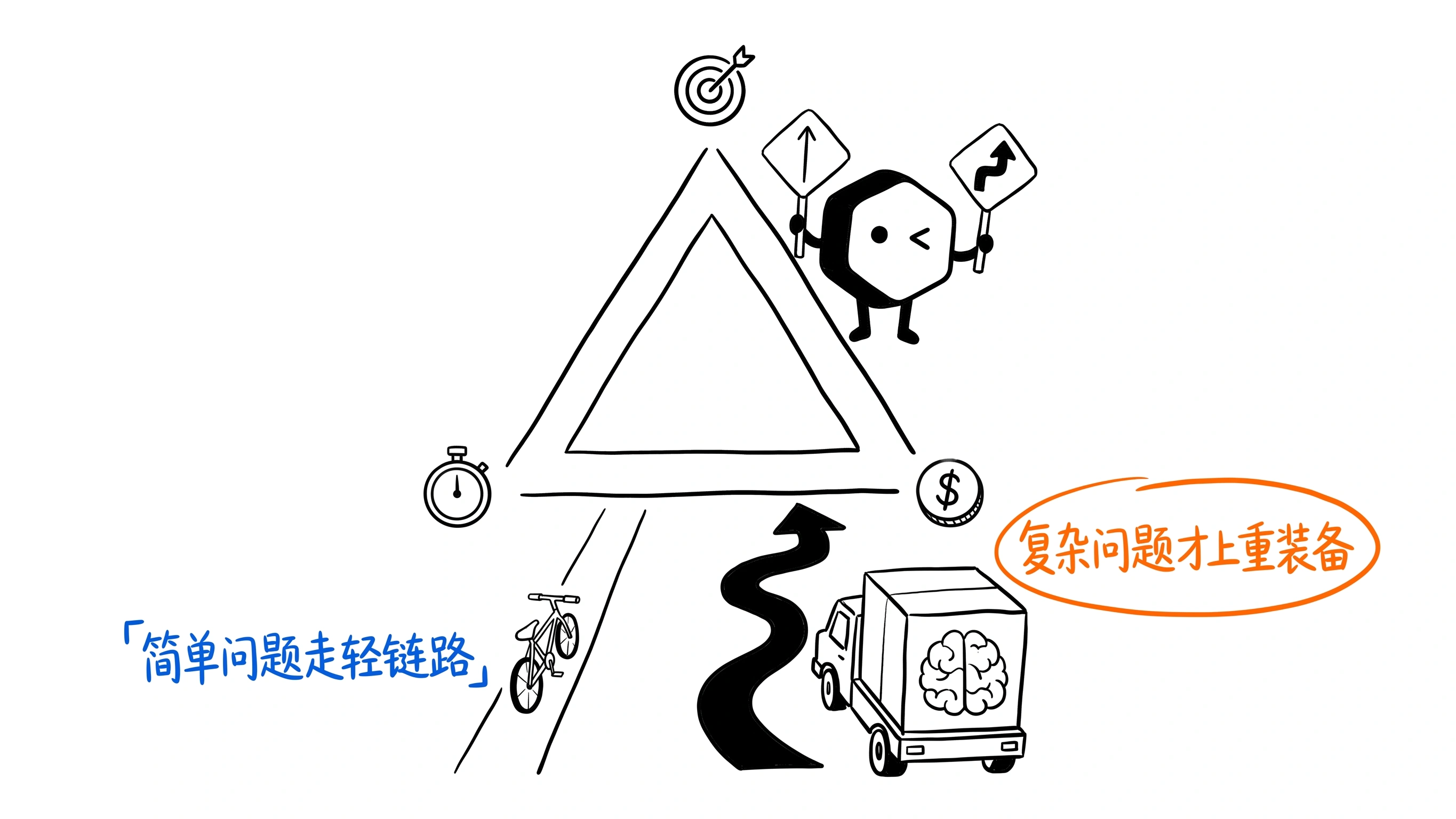 不可能三角：简单问题走轻链路，复杂问题才上重装备